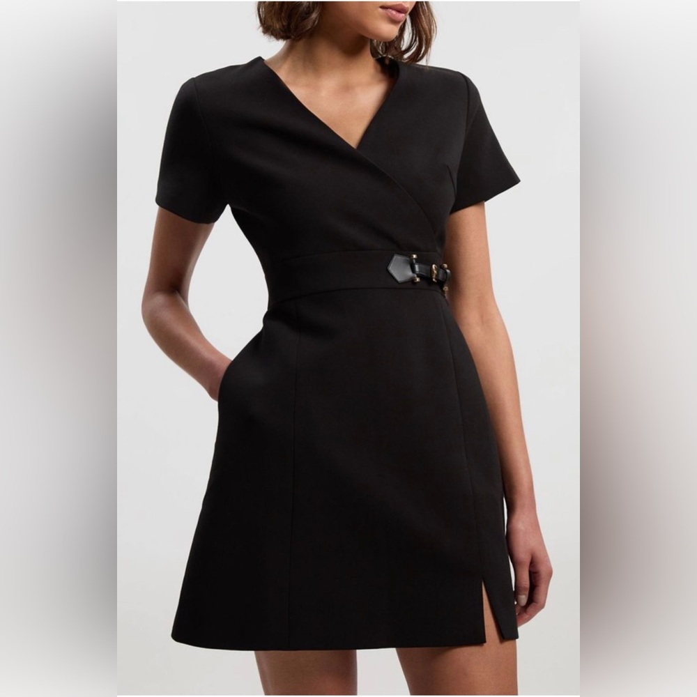 Karen Millen Compact Essential Tab Waist Mini Dress